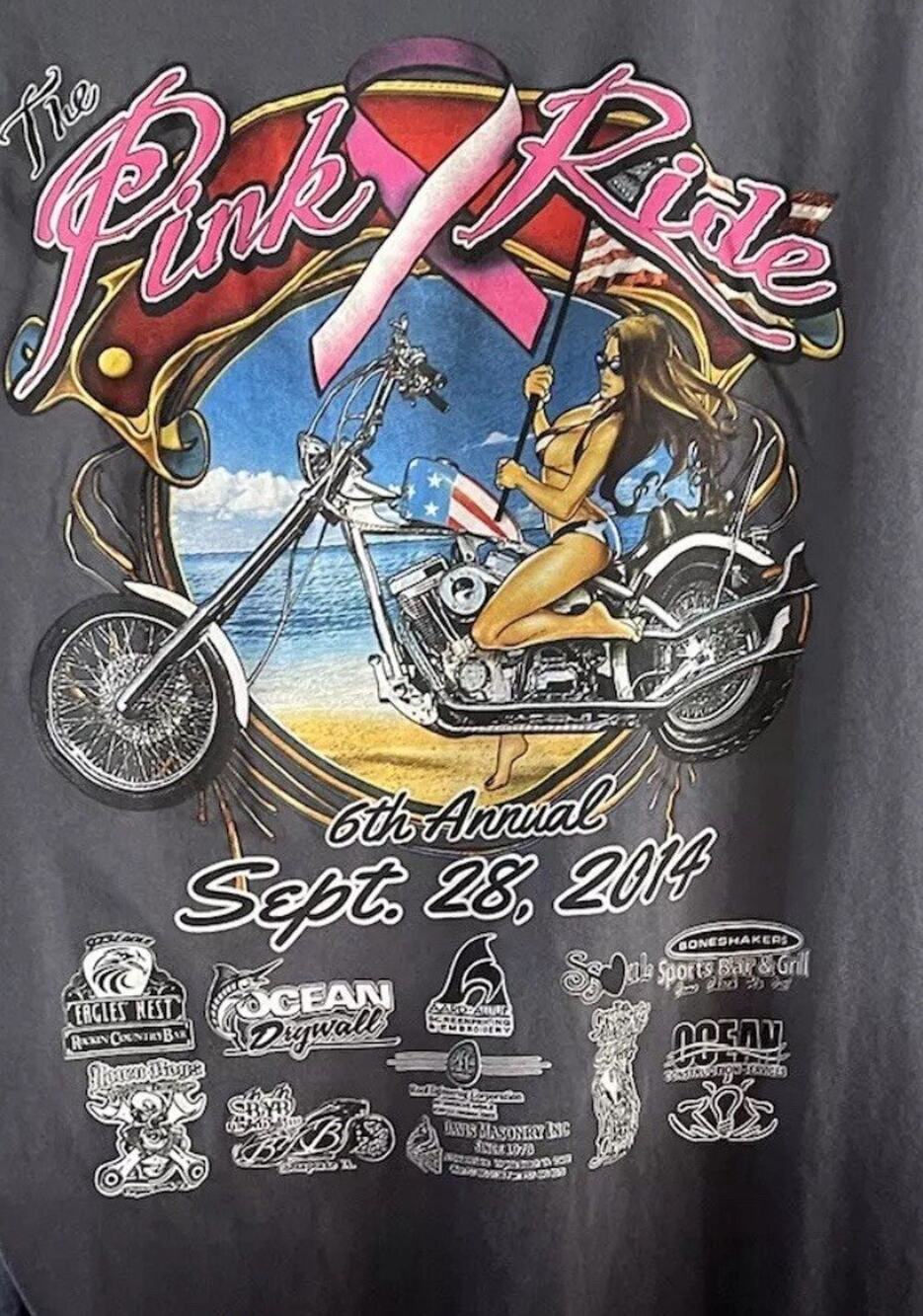 The Pink Ride District Made Committee T-Shirt Sept 28, 2014 Size Xl Gray